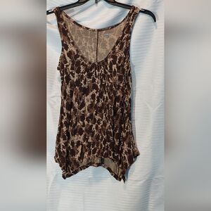 3/$5 Women's Medium Brown Patterned Sleeveless Top